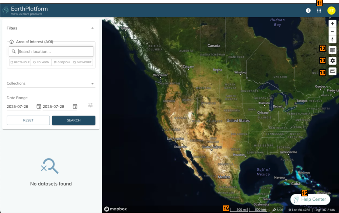 EarthPlatform Landing Page - Map