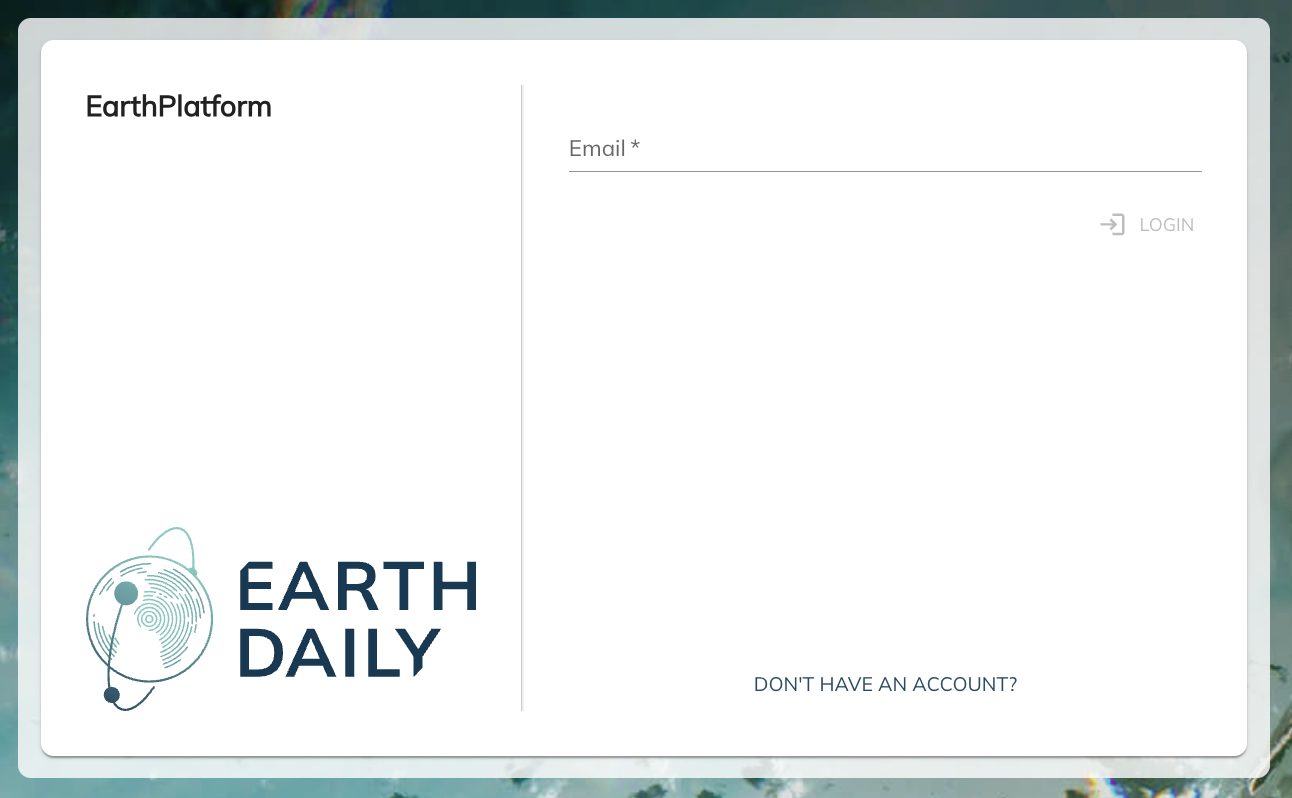 Screenshot of the new EDS console login page