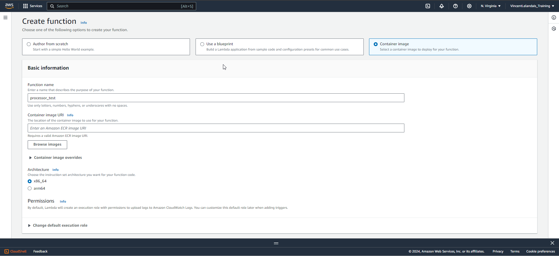 Lambda Function creation Create Lambda