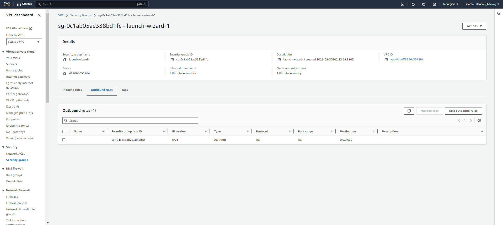 Security group outbound Security group outbound