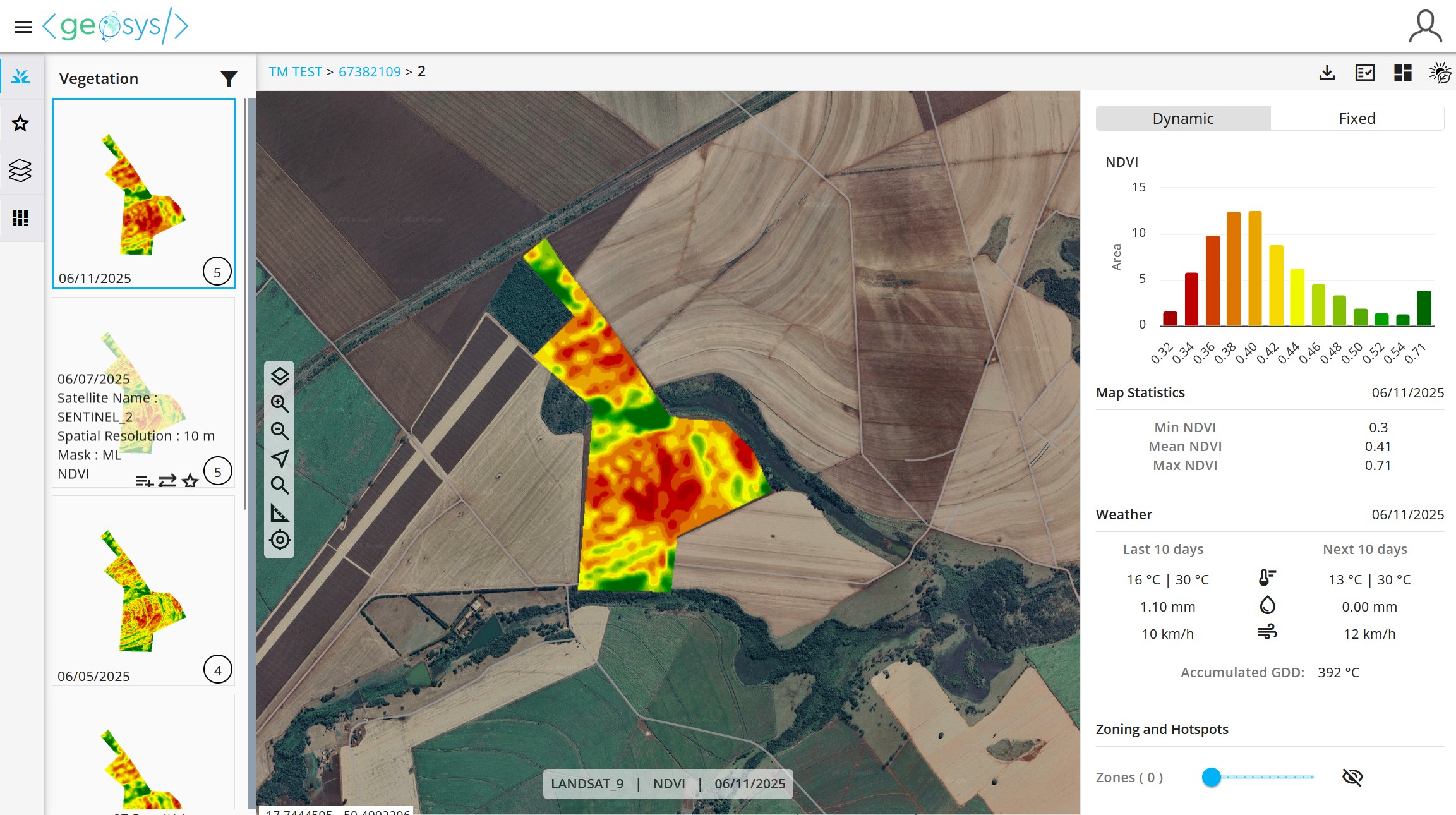 Historical assessment NDVI map